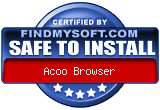 award from findmysoft.com - http://www.findmysoft.com/Acoo_Browser-download.html